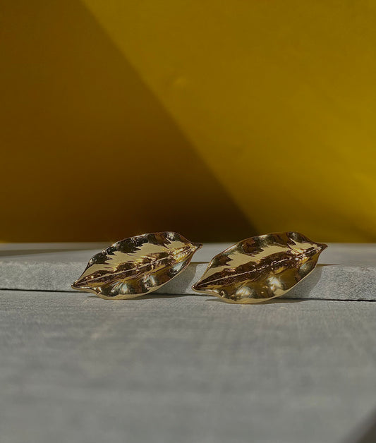 Metal Leaf Earrings.